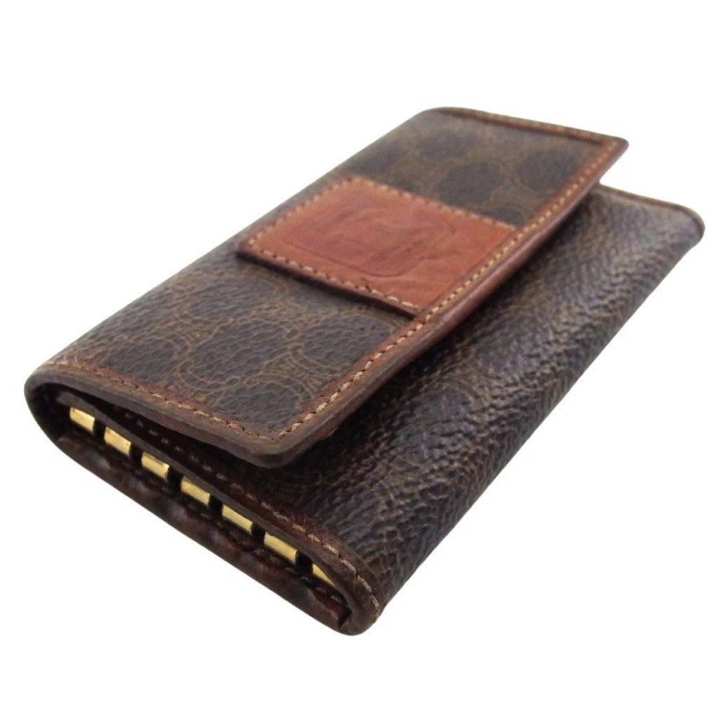 Celine Key Holder Brown Beige Women Authentic Secondhand